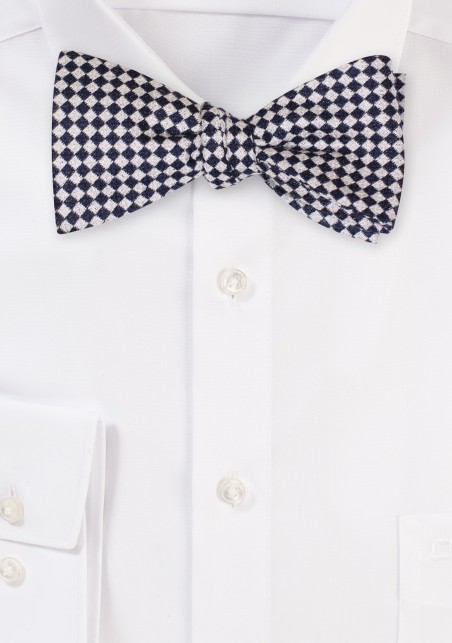Black and Golden Tan Micro Check Bow Tie