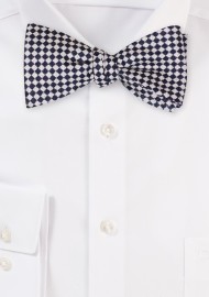 Black and Golden Tan Micro Check Bow Tie