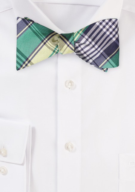Green and Gold Tartan Plaid Pre-Tied Bow Tie