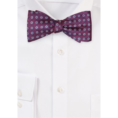 Burgundy Red Silk Bowtie in Self-Tie Style