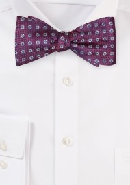 Burgundy Red Silk Bowtie in Self-Tie Style