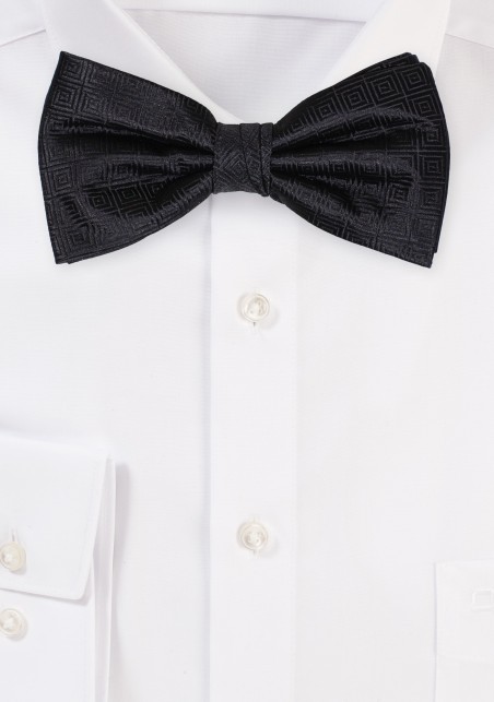 Geometric Design Bow Tie in Charcoal