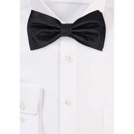 Geometric Design Bow Tie in Charcoal