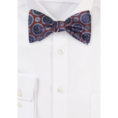 Medallion Design Bow Tie in Self-Tie Style