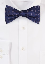 Handmade Paisley Bowtie in Classic Navy