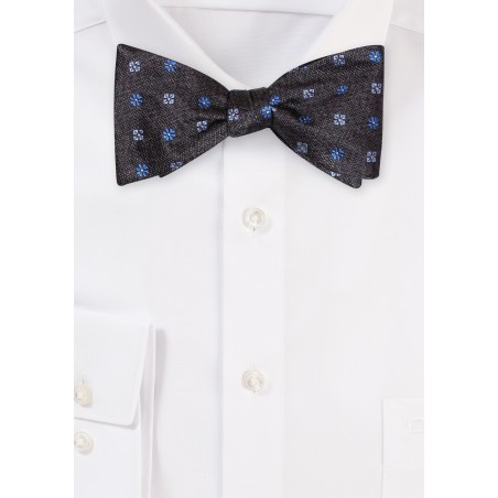 Denim Blue Self-Tie Bow Tie in Pure Silk