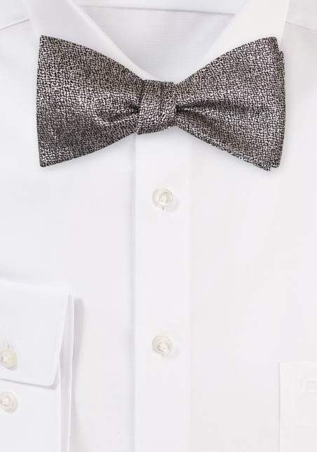 Shiny Silver Self-Tie Silk Bowtie
