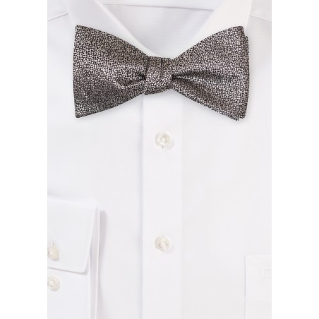 Shiny Silver Self-Tie Silk Bowtie
