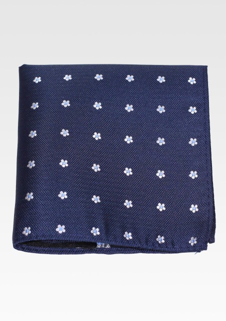 Elegant Floral Hanky in Navy and Pink