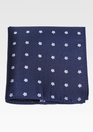 Elegant Floral Hanky in Navy and Pink