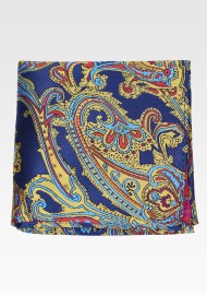 Luxury Golden Paisley Pocket Square
