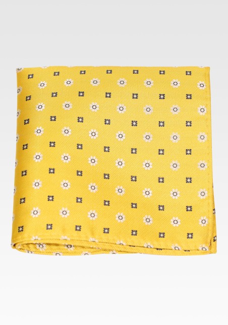 Golden Yellow Floral Hanky