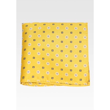 Golden Yellow Floral Hanky