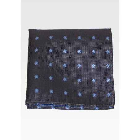 Brown Hanky with Tiny Woven Flowers