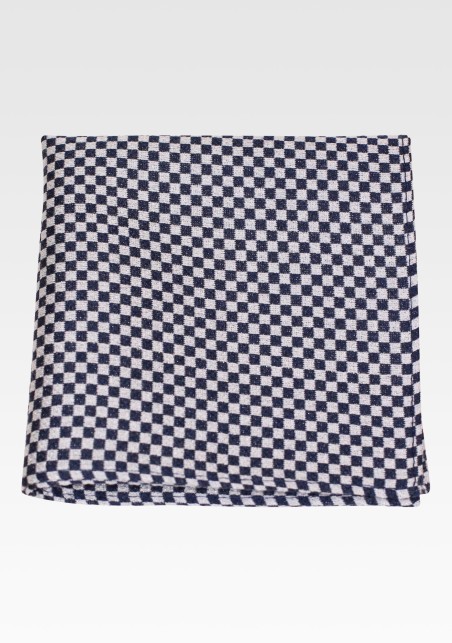 Microcheck Silk Hanky in Gold and Black