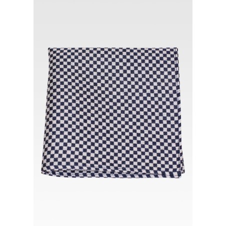 Microcheck Silk Hanky in Gold and Black