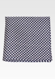 Microcheck Silk Hanky in Gold and Black