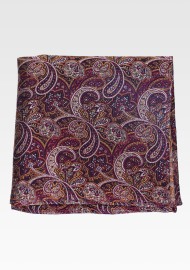 Burgundy and Gold Paisley Hanky