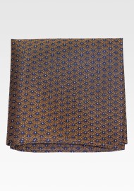 Shell Pattern Silk Pocket Square in Vegas Gold