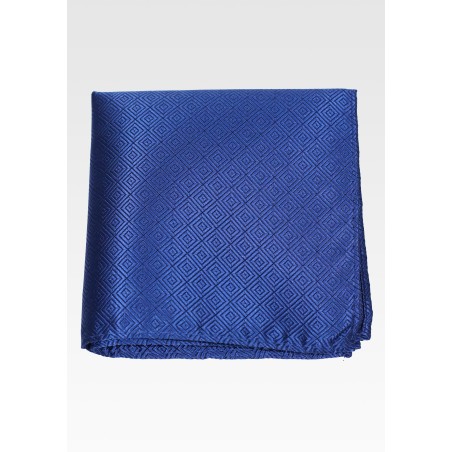 Geometric Check Hanky in Sapphire Blue