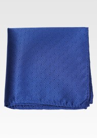 Geometric Check Hanky in Sapphire Blue