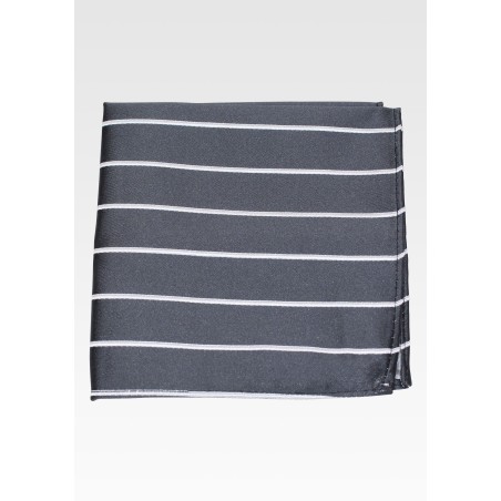 Gray and Silver Striped Pocket square