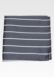 Gray and Silver Striped Pocket square