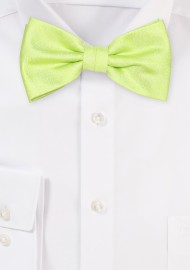 Bright Lime Green Woodgrain Textured Bowtie