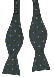 Olive Green Self-Tie Bow Tie in Pure Silk Untied