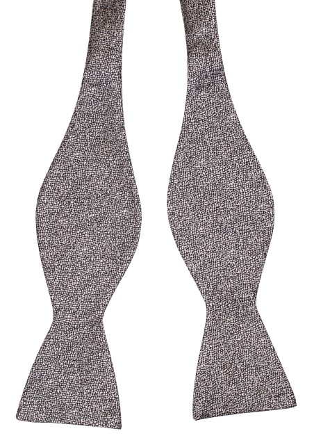 Shiny Silver Self-Tie Silk Bowtie Untied