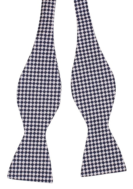 Black and Golden Tan Micro Check Bow Tie Untied