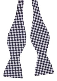 Black and Golden Tan Micro Check Bow Tie Untied