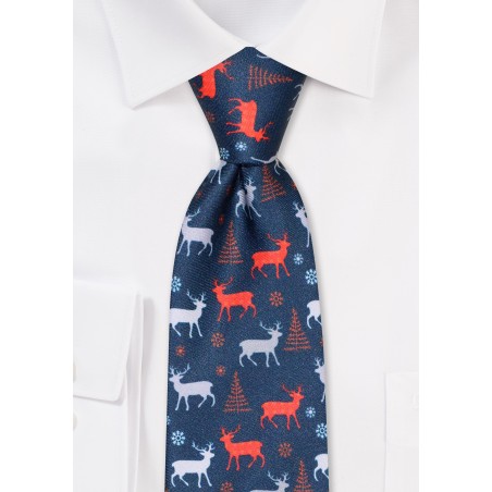 Winterland Kids Tie in Teal and Red