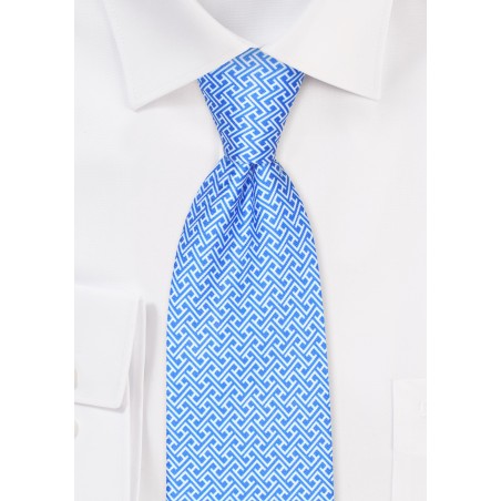 Designer Print Tie in Sky Blue