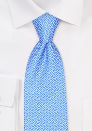 Sky Blue Geometric Print Kids Necktie