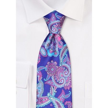 Colorful Purple XL Paisley Tie