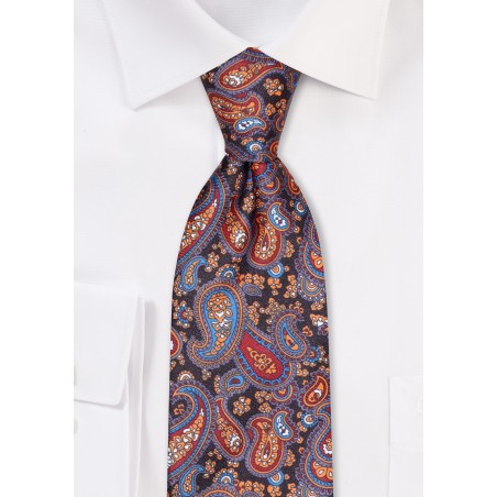 Burgundy and Gold Paisley Kids Tie
