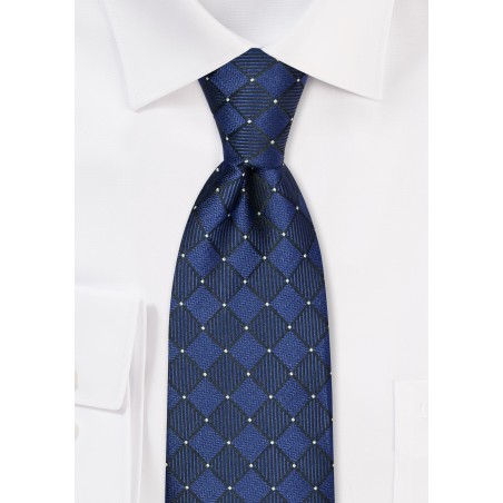 Royal Navy Kids Tie in Woven Check Design