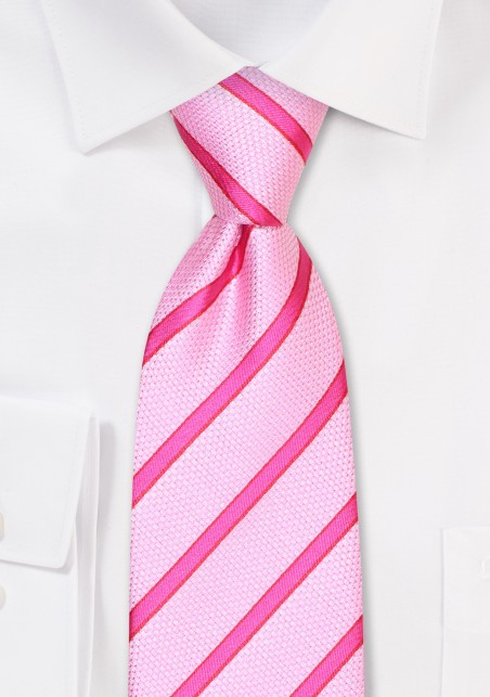Bubblegum Pink Striped Kids Tie