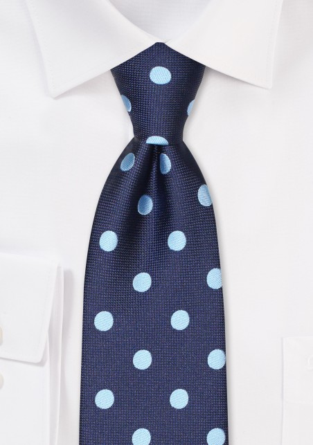 Navy and Sky Blue Polka Dot Tie