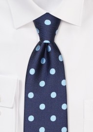Navy and Sky Blue Polka Dot Tie