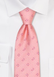 Peach Paisley Tie in XL