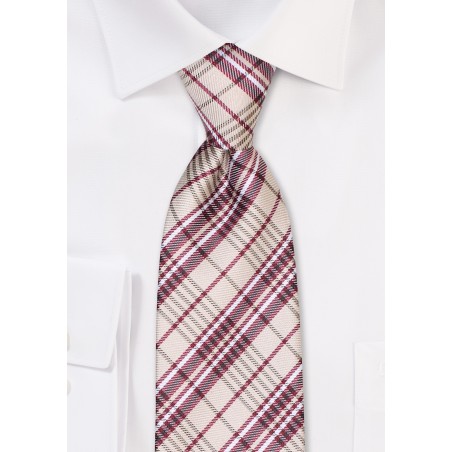 Golden Wheat Tartan Check Tie
