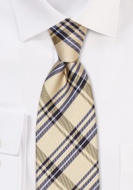 Classic Tartan Necktie in Mustard Yellow