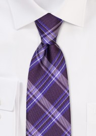Tartan Tie in Grape Purple