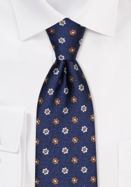 Navy and Copper Foulard Necktie