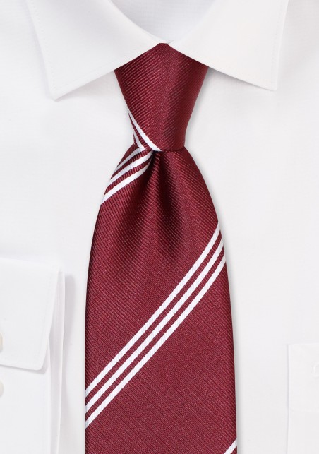 Mahogany Red Striped Mens Tie