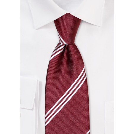 Mahogany and White Striped XL Necktie
