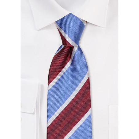Burgundy and Violet Striped Tie