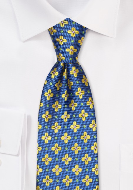Foulard Designer Tie in Royal and Orange